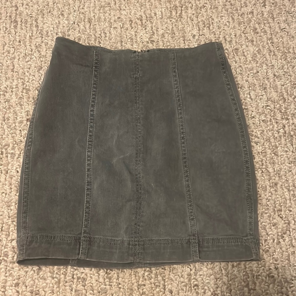 Free people grey denim mini skirt